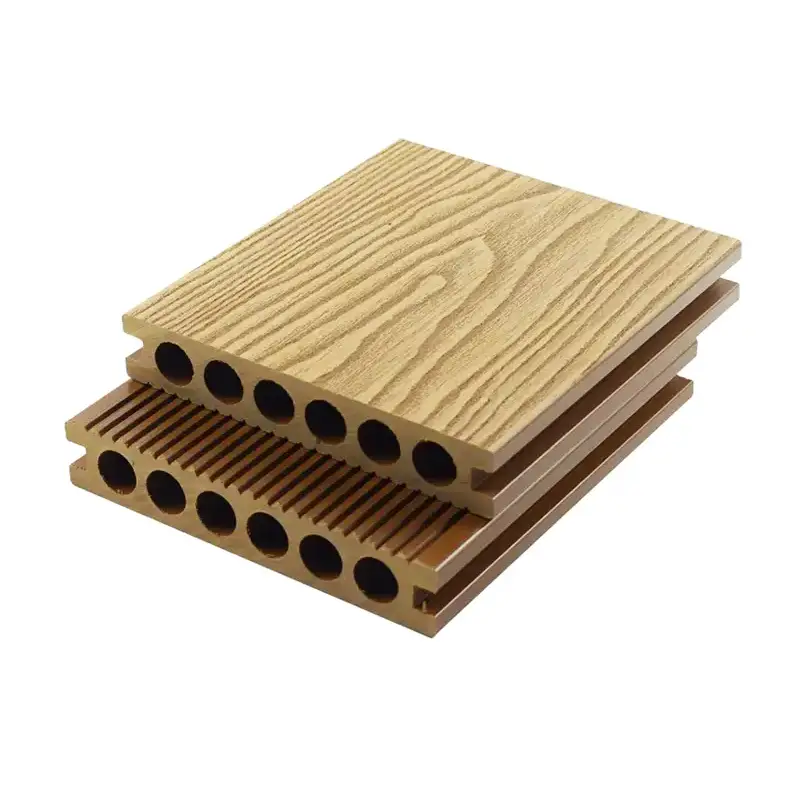 Warm color WPC wood grain flooring picture