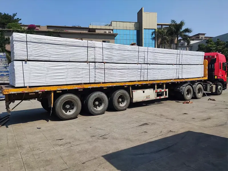 Picture of a truck filled with wood plastic panels