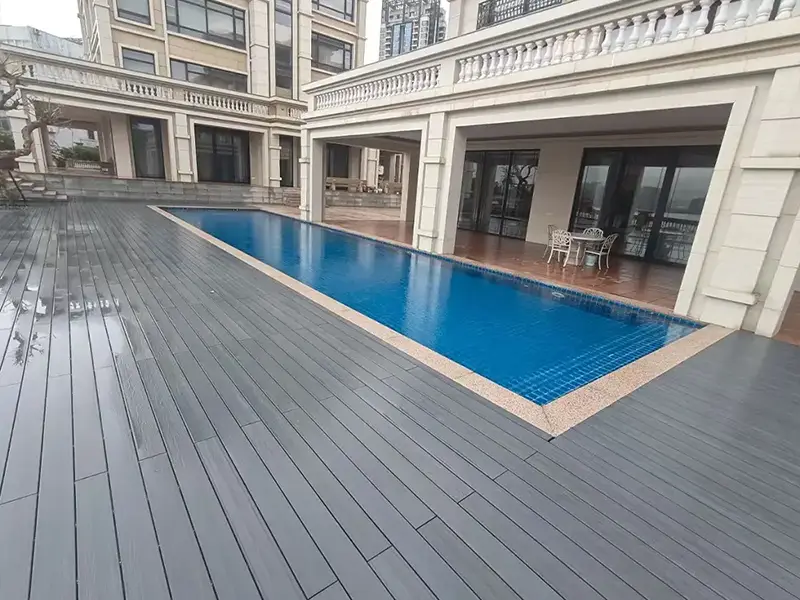 Picture of WPC flooring used in swimming pools