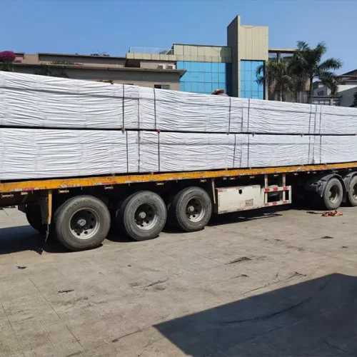 Picture of a truck filled with wood plastic panels
